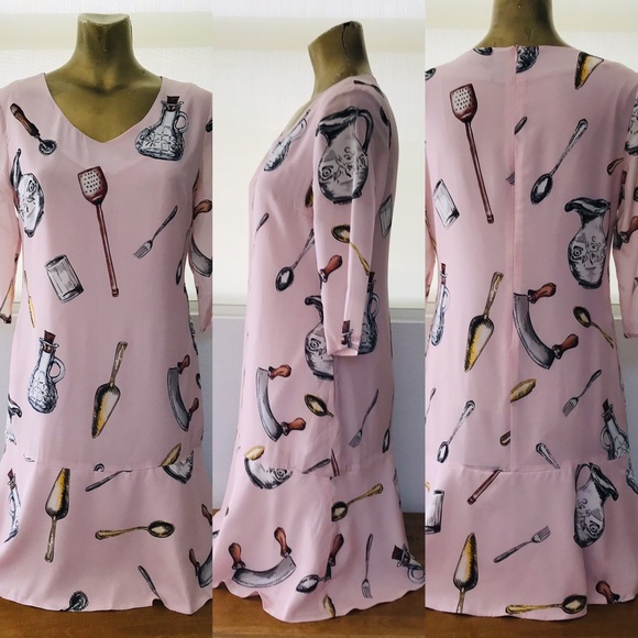 DAILY DEAL! Fabulous ITALIAN Designer STYLE Novelty Sicilian Kitchen Print DRESS - Picture 16 of 16